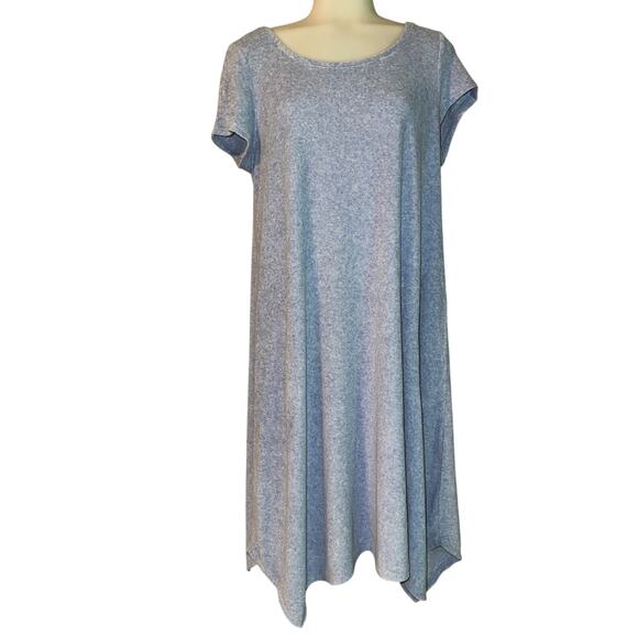 J Jill Dress Womens Medium Pure Jill Blue Swing Tee Shirt Pockets Mini Stretch - Picture 1 of 8